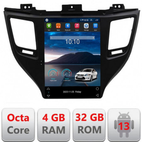Navigatie dedicata tip Tesla Hyundai Tucson 2015-2020 radio gps internet 8Core 4G carplay android auto 4+32 kit-tesla-546+EDT-E