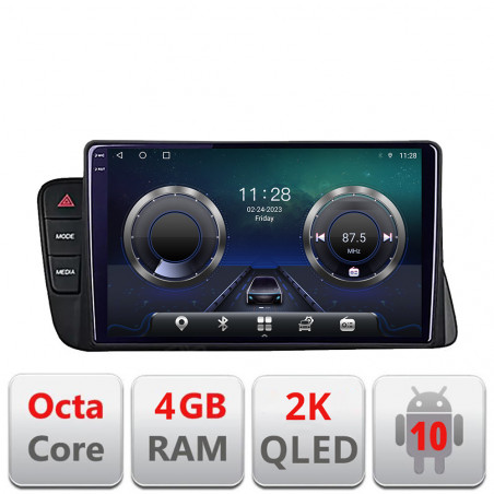 Navigatie dedicata Audi A4 2008-2016 NON-MMI C-A4 Android Octa Core Ecran 2K QLED GPS  4G 4+32GB 360 KIT-A4+EDT-E410-2K