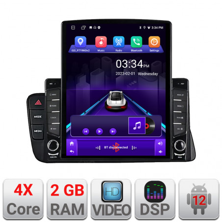Navigatie dedicata Audi A4 2008-2016 NON-MMI K-A4 ecran tip TESLA 9.7" cu Android Radio Bluetooth Internet GPS WIFI 2+32 DSP Qu