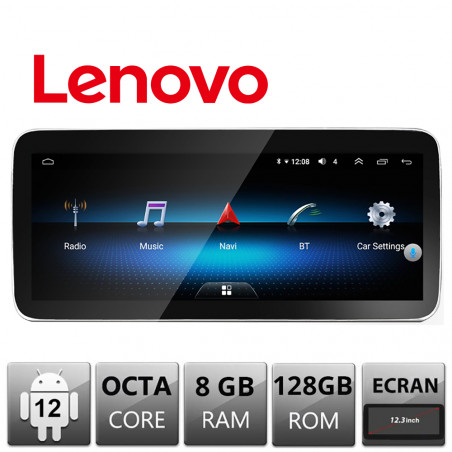 Lenovo Brillante Navigatie dedicata Mercedes GLK X204 2008-2011 NTG4 ecran de 12.3" 4G 8+128 1920x720 IPS 360 Android GPS
