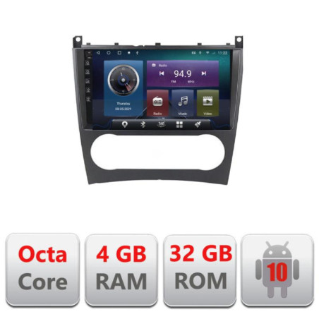 Navigatie dedicata Mercedes W203 CLC C-093 Octa Core cu Android Radio Bluetooth Internet GPS WIFI 4+32GB