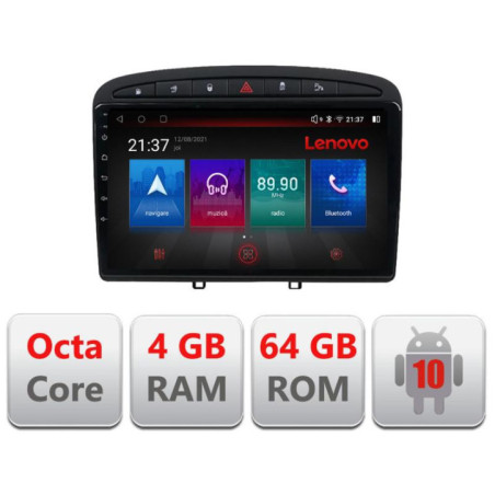 Navigatie dedicata Peugeot 308 E-038 Octa Core cu Android Radio Bluetooth Internet GPS WIFI DSP 4+64GB 4G