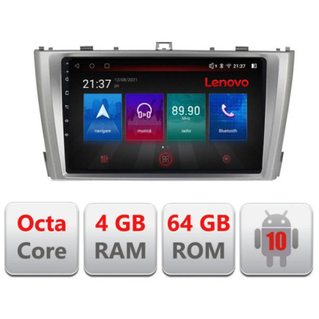 Navigatie dedicata Toyota Avensis 2009-2015 E-TY12 Octa Core cu Android Radio Bluetooth Internet GPS WIFI DSP 4+64GB 4G