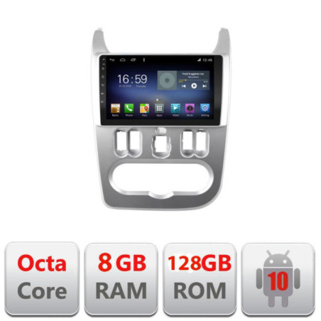 Navigatie dedicata Dacia Duster 2010-2012 F-099 Octa Core cu Android Radio Bluetooth Internet GPS WIFI DSP 8+128GB 4G