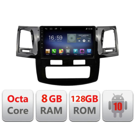 Navigatie dedicata Toyota Hilux 2008-2014 F-143 Octa Core cu Android Radio Bluetooth Internet GPS WIFI DSP 8+128GB 4G