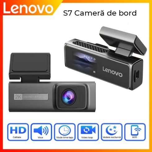 Camera DVR Lenovo S7 ecran 1.97 inch 4K fata si 1080 spate Wifi Starlight night vision carcasa metal