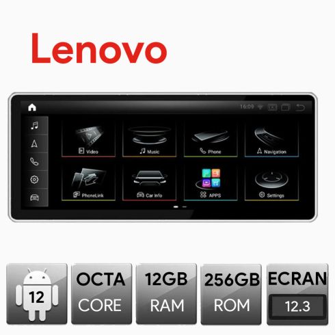 Navigatie Audi Q5 Concert Symphonie 2009-2014,  Android, Octa Core, 12+256, 12.3", Qled 2K 2400x900, Qualcomm 680