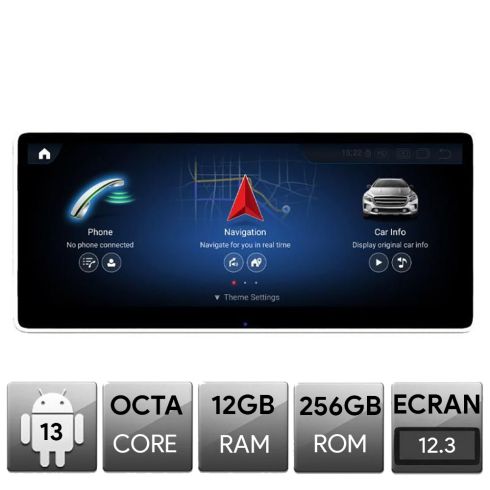 Navigatie Mercedes C W204 NTG4 2007-2011, Android, Octa Core, 12+256, 12.3", Qled 2K 2400x900, Qualcomm 680