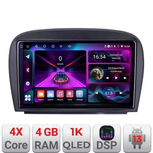Navigatie Mercedes SL W230 2004-2011 A-W230  4+64 InCell Display 1K Android Waze USB Navigatie Internet Youtube Radio