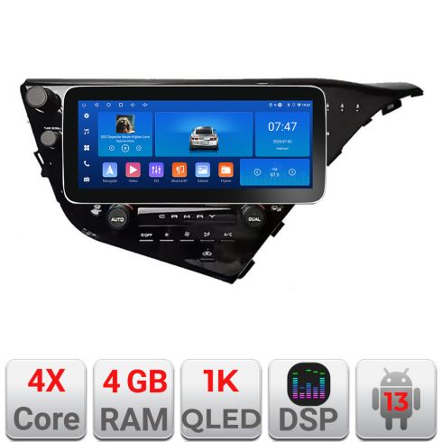 NavigatieToyota Camry 2017-2021 K-camry-2018 Edotec 4+64 12.3 inch Incell 1K android Wifi 5Ghz gps internet