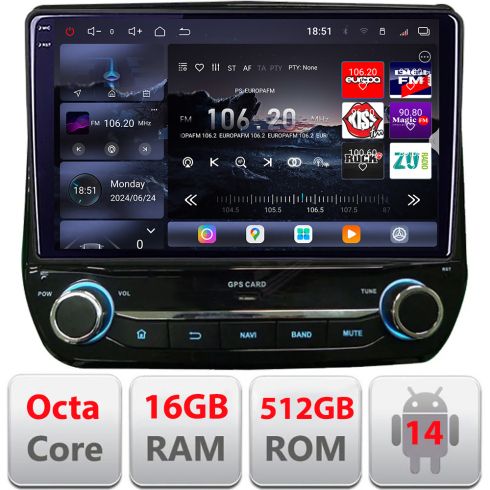 Navigatie dedicata Ford Fiesta 2020- Android Qled 2K Octa Core 16+512 LTE 4G DSP Wifi 5Ghz android-auto carplay radio gps internet Kit-+EDT-E809-2K