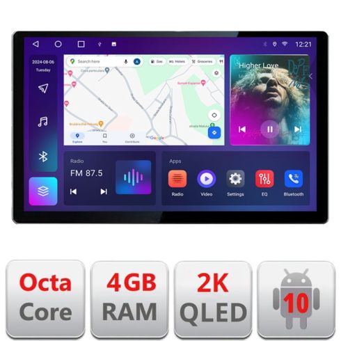 Navigatie universala KIT-1DIN Edotec ecran 13",Octacore,4Gb RAM,32Gb Hdd,4G,360,DSP,Carplay,Bluetooth