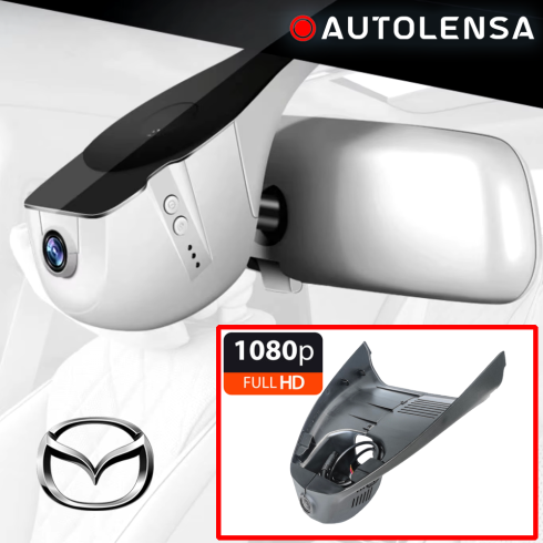 Unitate fără ramă Cameră DVR Mazda CX-30 2024-26, cameră față 4K si spate 1080p Autolensa, Model 24/7 Negru MZD99