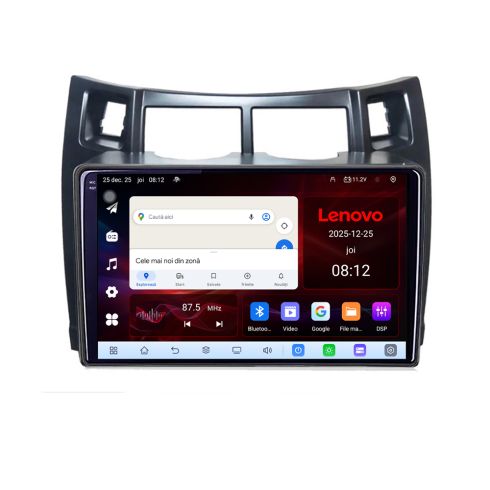 Navigatie Toyota Yaris 2008-2011 Lenovo Kit-YARIS08 8 Core 2.2 Ghz 8+128 Qled Incell 1K Android 360 Carplay DSP AHD 1080P ADAS 4G Wifi 5Ghz Bluetooth PRO Lenovo
