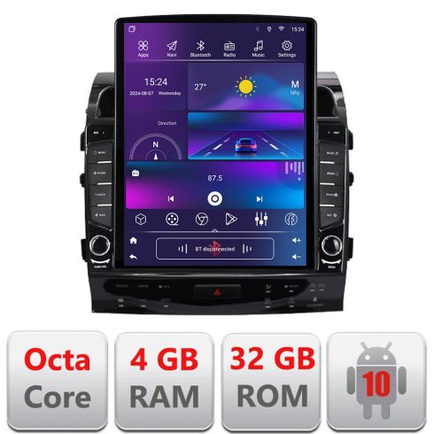 Toyota Landcruiser J150 2010-2018 navigáció Octa Core TESLA típusú képernyő 9.7" Android Rádió Bluetooth Internet GPS WIFI 4+32GB DSP 4G