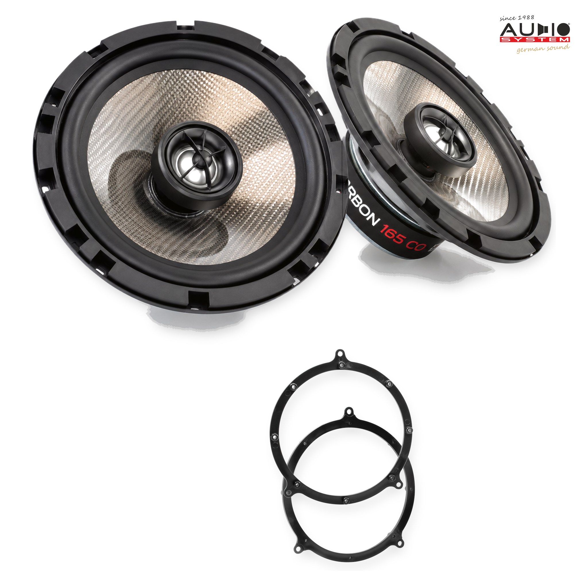 Pachet difuzoare dedicate Audi A4 B5 (8D) 1994-2001 - Audio System CARBON 165 mm