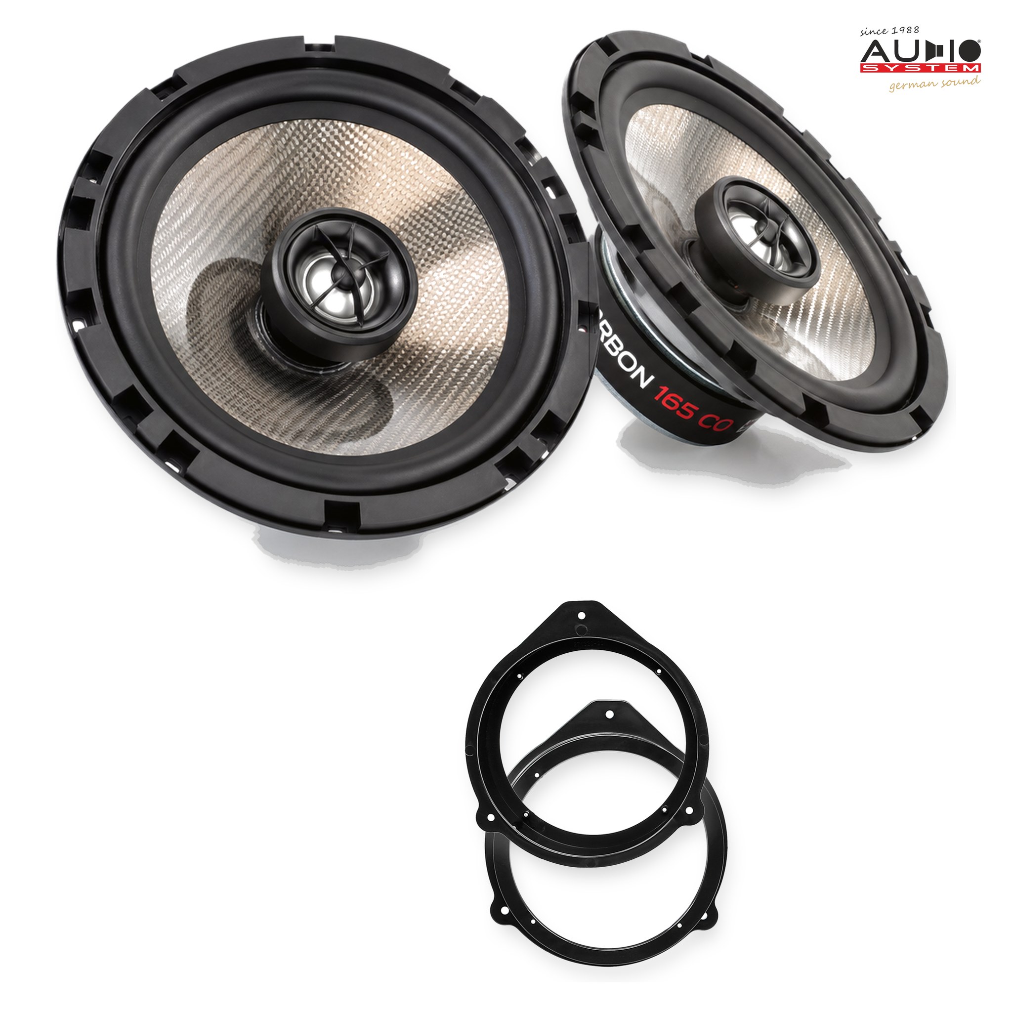 Pachet difuzoare dedicate Audi A4 B6 (8E) 2000-2004 - Audio System CARBON 165 mm