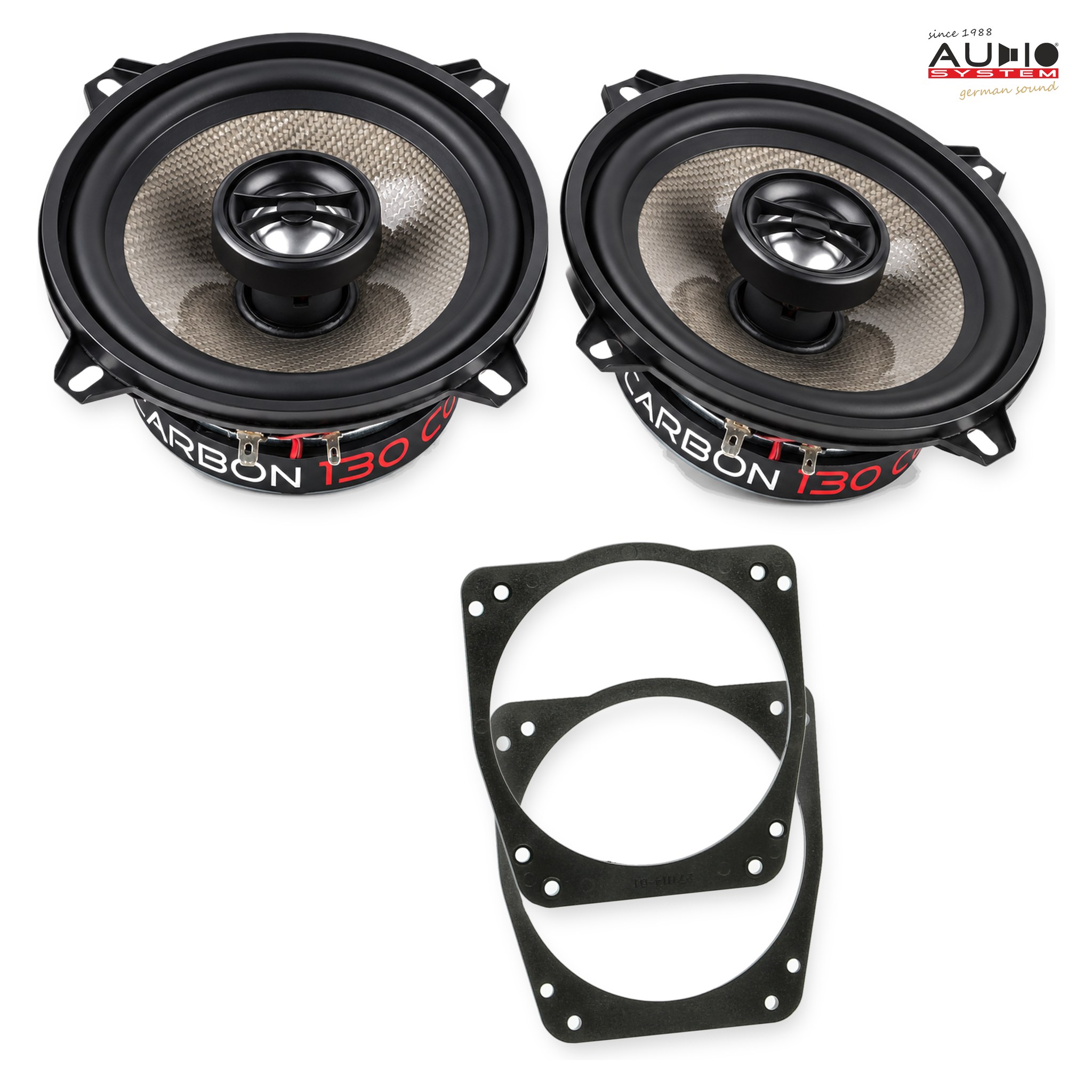 Pachet difuzoare dedicate Ford Fiesta (MK3/MK4/MK5) 1989-2001 - Audio System CARBON 130 mm