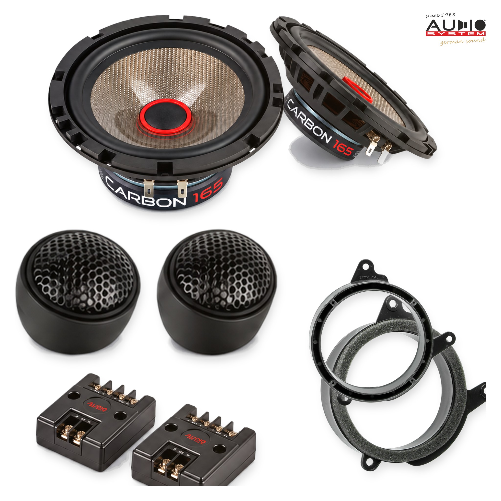 Pachet difuzoare dedicate Mercedes E-Klasse T-Modell (S210) 1996-2002 - Audio System CARBON 165 mm