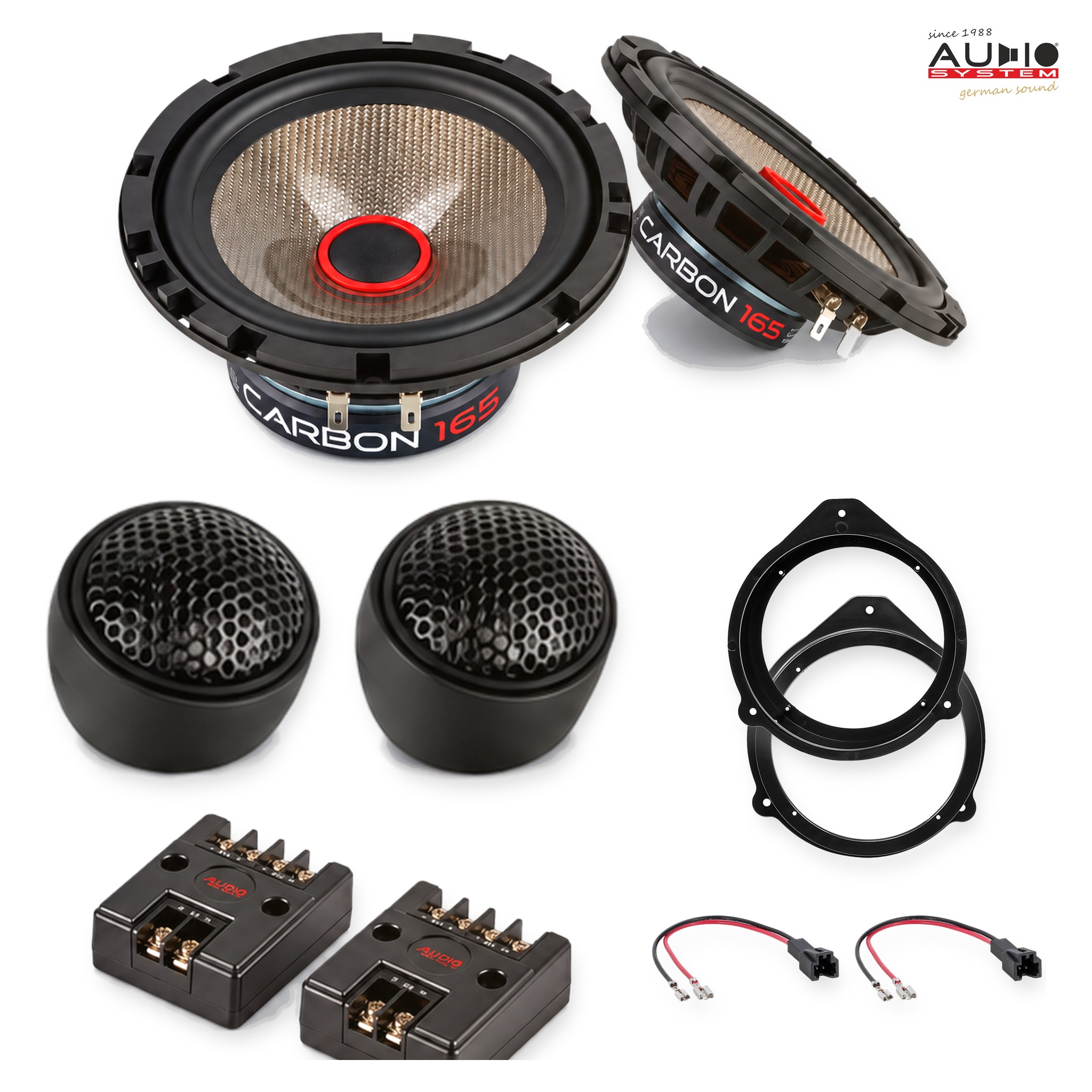 Pachet difuzoare dedicate Audi R8 (42) 2006-2015 - Audio System CARBON 165 mm