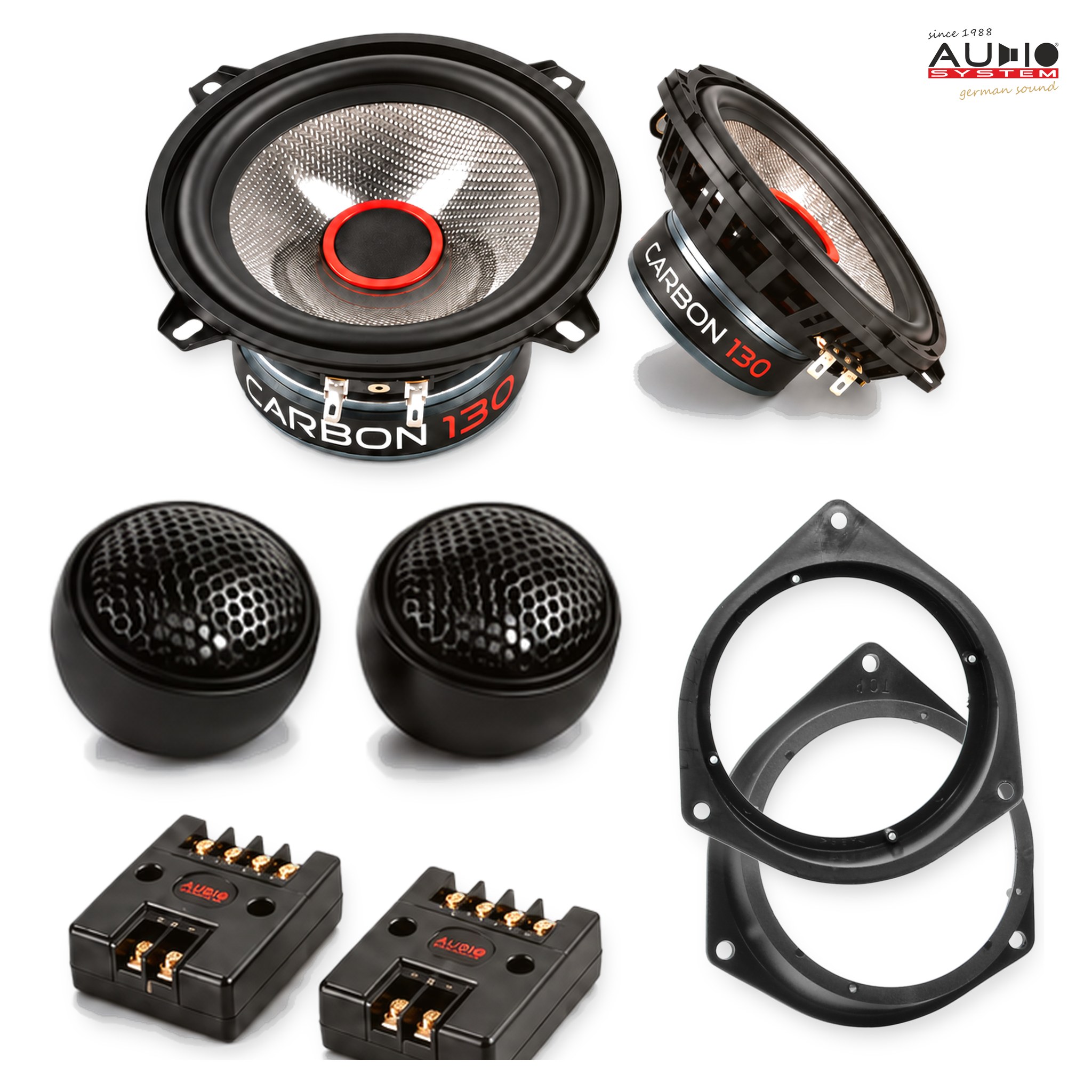 Pachet difuzoare dedicate Fiat Fiorino (225) 2008-2015 - Audio System CARBON 130 mm
