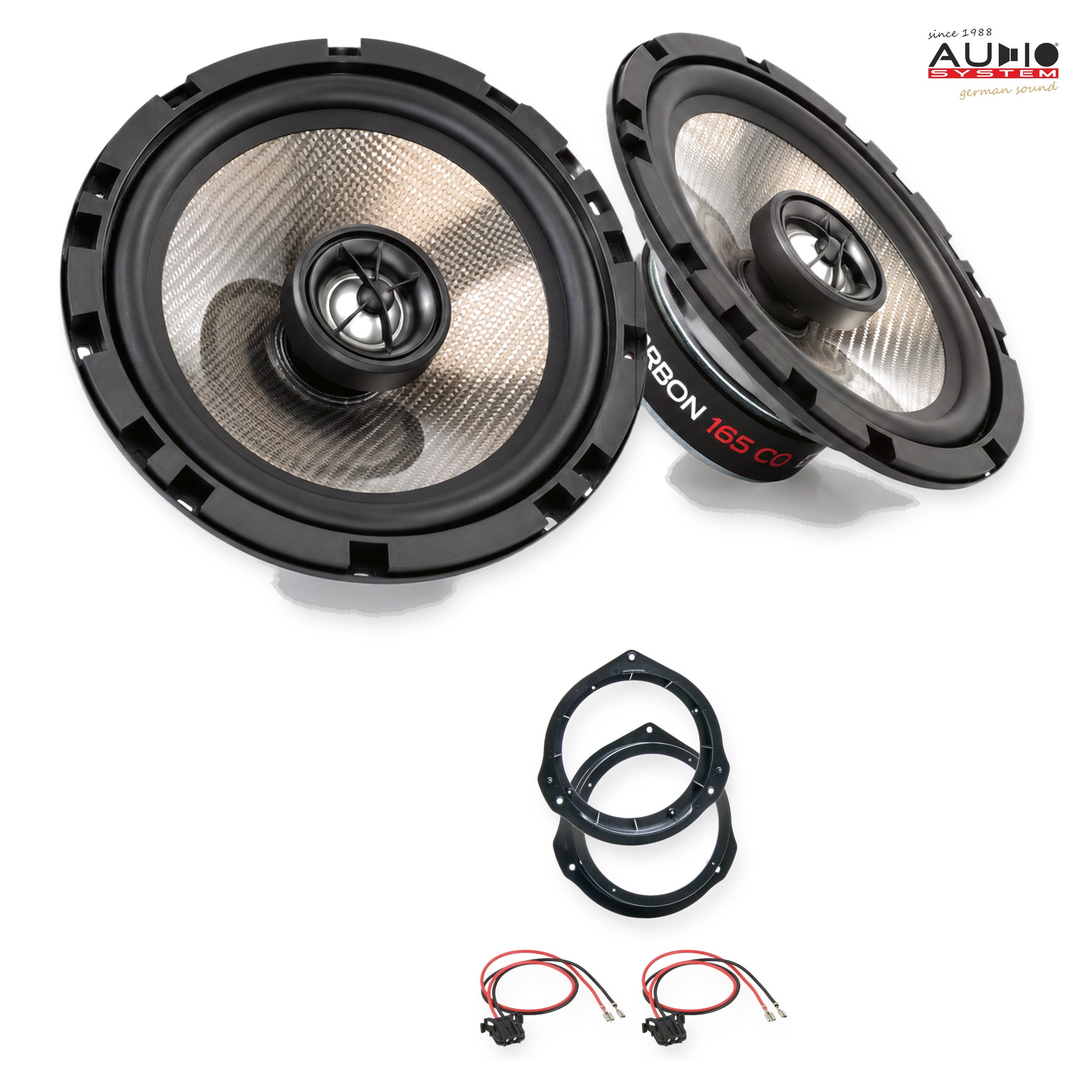Pachet difuzoare dedicate Mercedes C-Klasse (W204) Sedan 2007-2013 - Audio System CARBON 165 mm