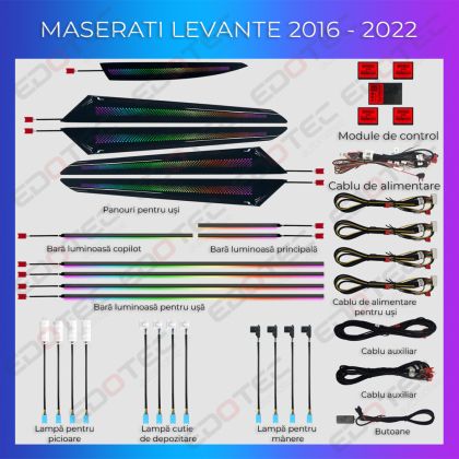 Maserati Levante 2016-2022 hangulatvilágítás komplett telefonvezérlő szett vagy gyári rendszer