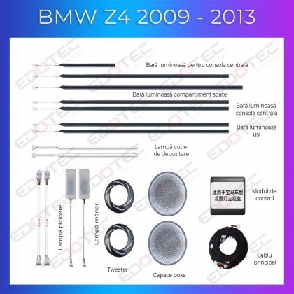 Hangulatvilágítás BMW Z4 2009 - 2013 dedikált komplett telefonvezérlő készlet vagy eredeti rendszer