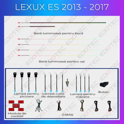 Lexus ES 2013-2017 hangulatvilágítás komplett telefonvezérlő szett vagy gyári rendszer