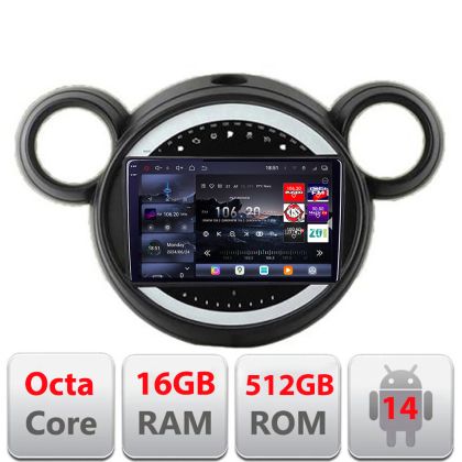 Navigatie Mini 2011-2015 cu sistem CIC 8 core QLED 2K 16+512 360 Android Waze USB Navigatie Internet Youtube Radio Edotec