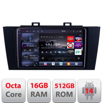 Navigatie Subaru Outback 2014-2019 Edotec Kit-OUTBACK5 8 core QLED 2K 16+512 360 Android Waze USB Navigatie Internet Youtube Radio