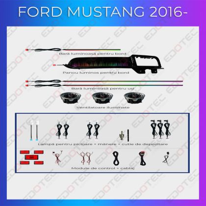 Ford Mustang 2016-2020 hangulatvilágítás komplett telefonvezérlő szett vagy gyári rendszer