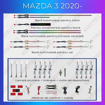Mazda 3 2020-2023 hangulatvilágítás komplett telefonvezérlő szett vagy gyári rendszer