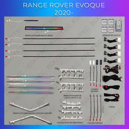 Hangulatvilágítás Range Rover Evoque 2020 - komplett telefonvezérlő vagy gyári rendszer