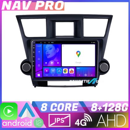 Navigatie Toyota Highlander 2007 2013 EDOTEC-LITE Android Ecran 720P Octa Core 8 128 Carplay