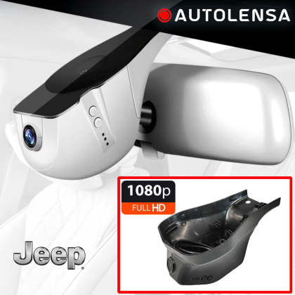 Keret nélküli DVR kamera Jeep Commander alacsony 2019-, első kamera 1080p Autolensa, Modell 24/7 Fekete JEEP08