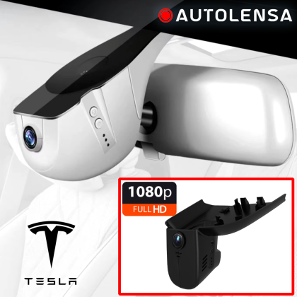 Keret nélküli egység Tesla Model S 14-16 DVR kamera, 1080p Autolensa elülső kamera, 24/7 modell, fekete TSL01