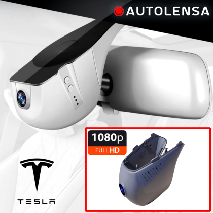 Keret nélküli egység Tesla Model S 2017 DVR kamera, 1080p Autolensa elülső kamera, 24/7 modell fekete TSL03