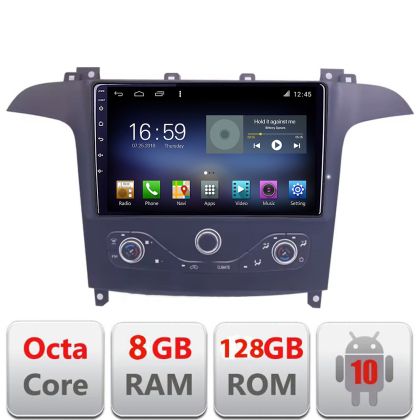 Navigatie Ford S-max 2006-2014 Octa Core cu Android Radio Bluetooth Internet GPS WIFI DSP 8+128GB 4G