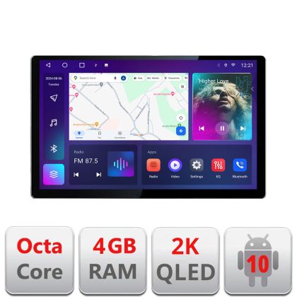 Navigatie Fiat Ducato 2021- Qled 2K Octa Core 4+64 LTE 4G DSP Wifi 5Ghz android auto carplay radio gps internet KIT-ducato2024+EDT-E413-2K