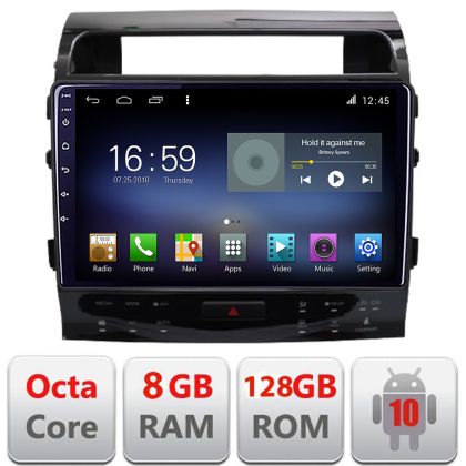 Navigatie Toyota Land Cruiser V8 L200 2009-2020 Octa Core cu Android Radio Bluetooth Internet GPS WIFI DSP 8+128GB 4G