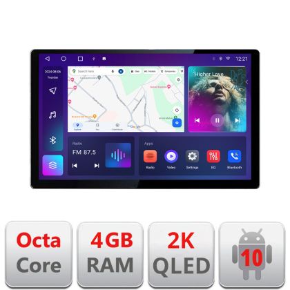 Navigatie Nissan Leaf 2018-2024 Qled 2K Octa Core 4+64 LTE 4G DSP Wifi 5Ghz android auto carplay radio gps internet kit-leaf+EDT-E413-2K