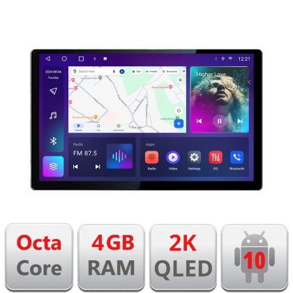 Navigatie Ford Focus C-max S-max Galaxy Mondeo unitati ovale Qled 2K Octa Core 4+64 LTE 4G DSP Wifi 5Ghz android auto carplay radio gps internet kit-ford-oval+EDT-E413-2K