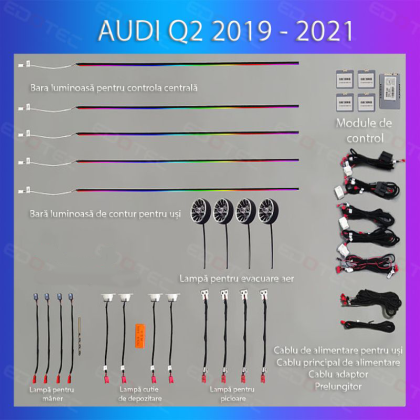 Audi Q2 2019-2021 hangulatvilágítás komplett telefonvezérlő szett vagy gyári rendszer