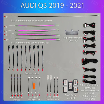 Audi Q3 2019-2023 hangulatvilágítás komplett telefonvezérlő szett vagy gyári rendszer