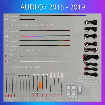 Audi Q7 2015-2019 hangulatvilágítás komplett telefonvezérlő szett vagy gyári rendszer