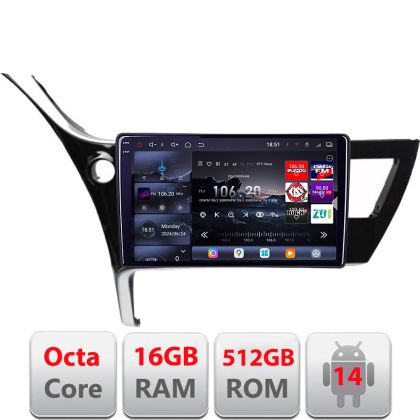 Navigatie Toyota Corolla 2017-Edotec Kit-COROLLA17 8 core QLED 2K 16+512 360 Android Waze USB Navigatie Internet Youtube Radio
