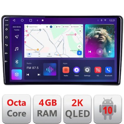 Navigatie dedicata Nakamichi Citroen DS5  QLED 2K Octa core 4+32 DSP 360 Optic FHD internet gps radio carplay android auto KIT-ds4+EDT-E409-2K