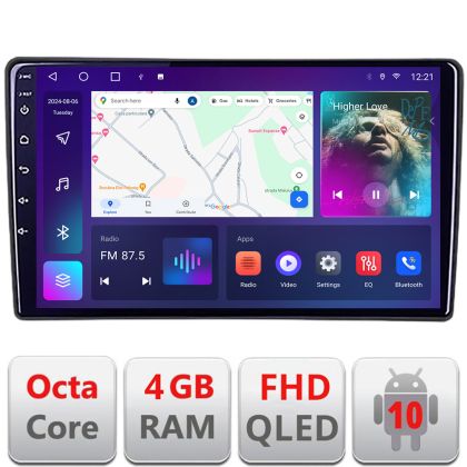 Navigatie Citroen C3 2022-  Android QLED octa core 4+64 4G DSP FHD carplay android auto radio gps internet Android