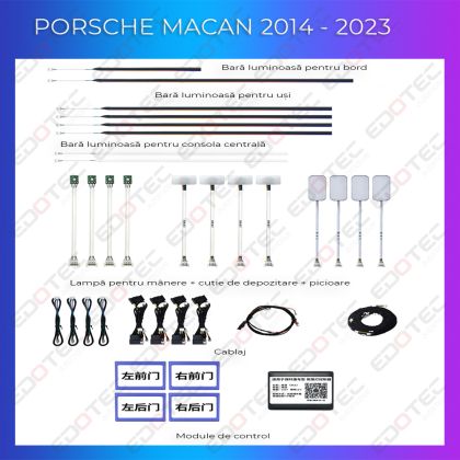 Porsche Macan 2014-2023 hangulatvilágítás komplett telefonvezérlő szett vagy gyári rendszer
